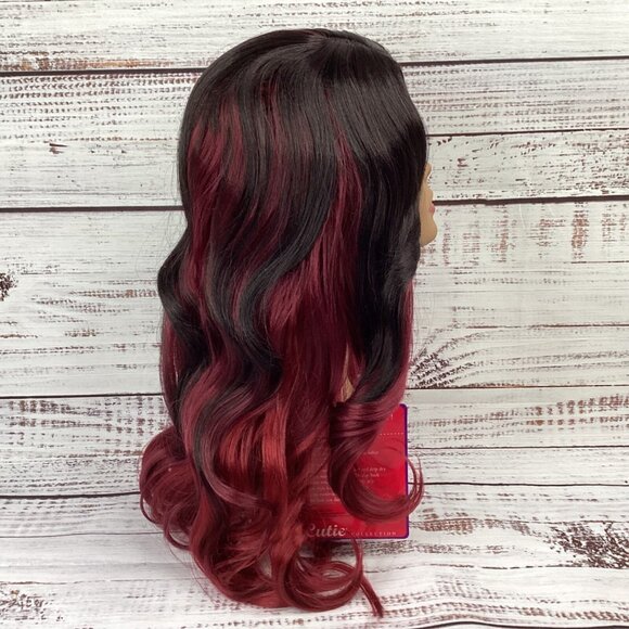 CT137 #TX/Redwine Womens Long Wavy Wig Classic Cap Adjustable Synthetic - Picture 2 of 7